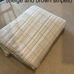 Threshold Beige and Brown Striped Bedding